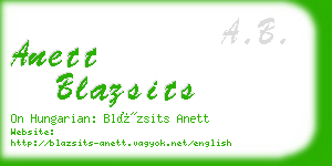 anett blazsits business card